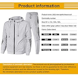 lionpaul Mens Full Zipper Hoodie and Sweatpants Set