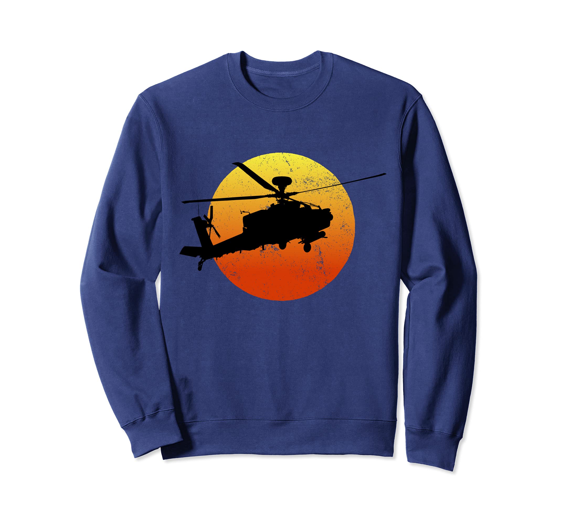 AH-64 Apache Silhouette Sunset Military Helicopter AH64 Sweatshirt
