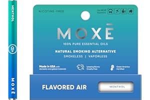 MOXE Natural Menthol Air Inhaler | Non Electric Long-Lasting Flavored Air Refreshing Support | Oral Fixation Menthol Essential Oils, Craving Relief