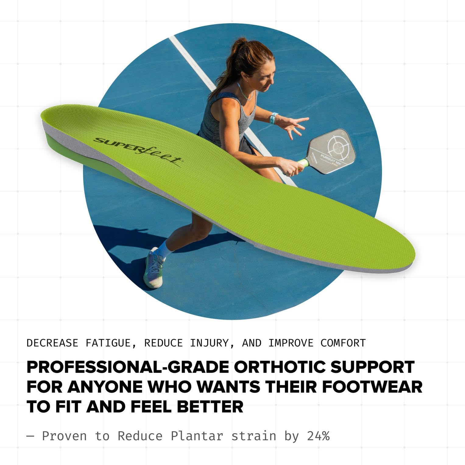 Superfeet All-Purpose Support High Arch Insoles (Green) - Trim-To-Fit Orthotic Shoe Inserts - Professional Grade - Men 9.5-11 / Women 10.5-12