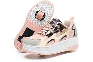 Wooowyet Roller Skate Shoes for Kids Boys Girls Rechargealbe Wheels Sneakers Fashion Roller Wheeled