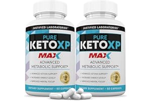 JUSTIFIED LABORATORIES Pure Keto XP Max 1200MG Pills Advanced Ketogenic Supplement Real Exogenous Ketones Ketosis Support for Men Women 60 Capsules 2 Bottles