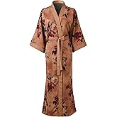 Ledamon Women's Kimono Robe Long for Women - Pocket Floral Bathrobe