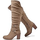 Luoika Women's Extra Wide Calf Knee High Boots, Wide Width Slouchy Knee-High Boots.