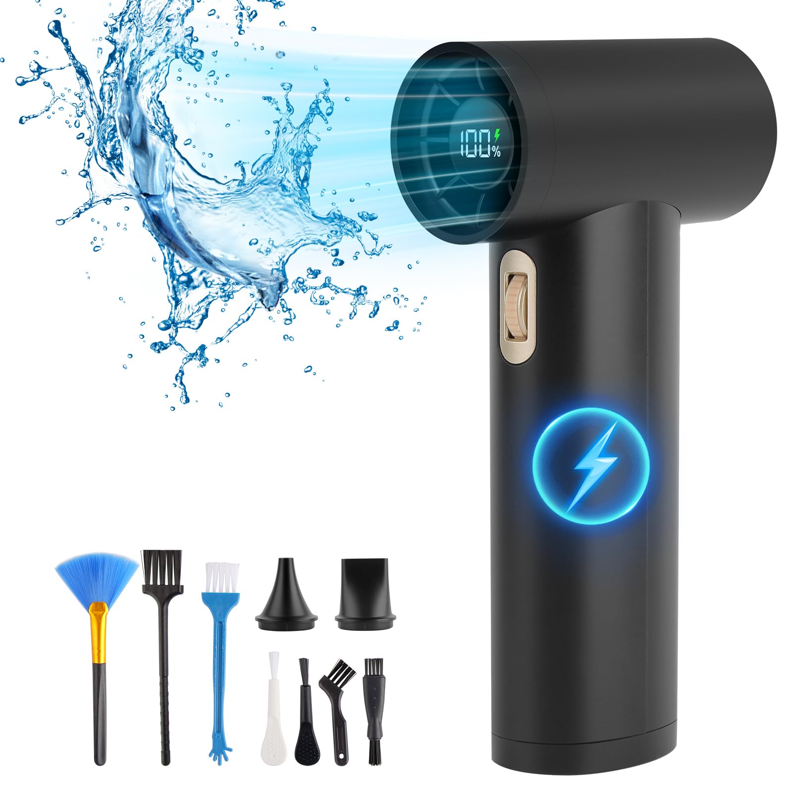 Photo 1 of Compressed Air Duster, 180000RPM Electric Air Duster, Portable Stepless 100 Speed No Canned Air Duster, Handheld Turbine Fan Jet Dry Blower, Reusable for PC Keyboard, Car, Outdoor, Camping