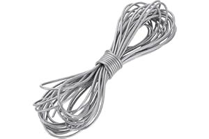 uxcell Round Leather Cord, 11 Yard 3mm Leather String Strips Lacing for DIY Crafts Making Bracelet Purse Strap, Silver