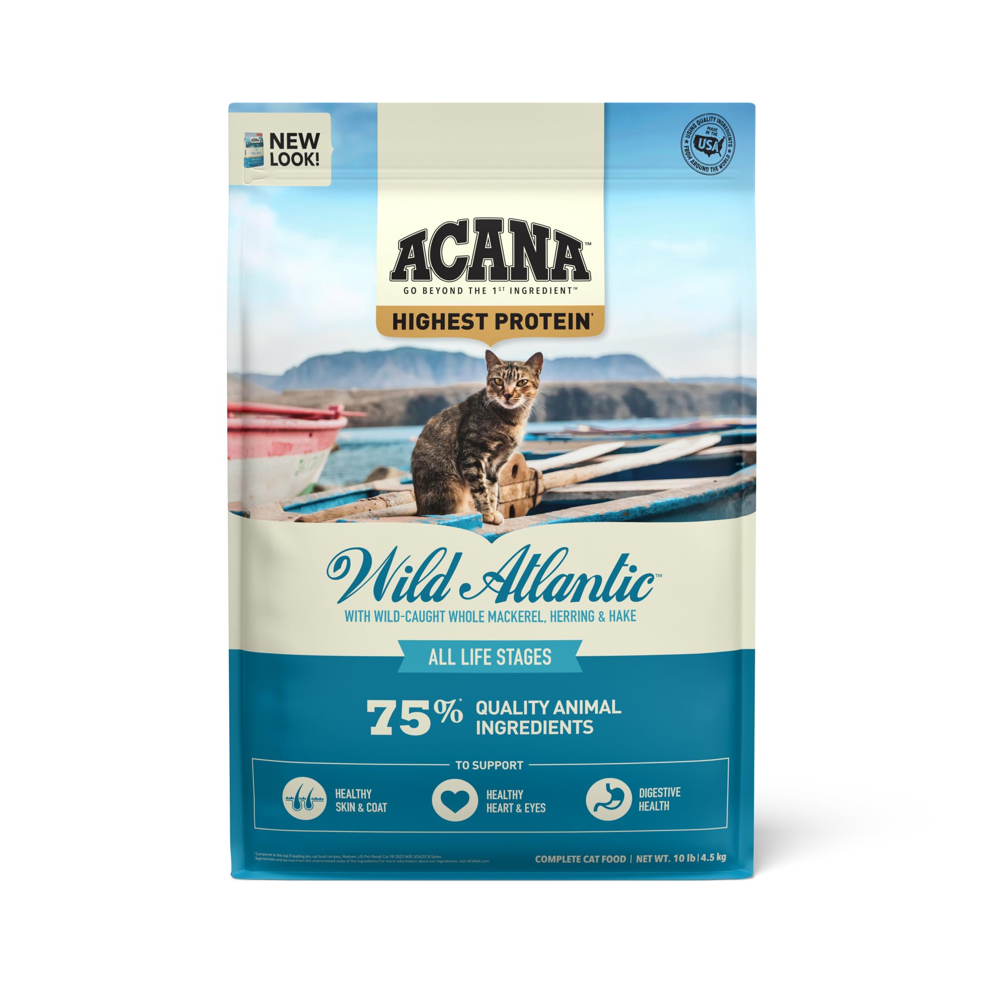 ACANA Grain-free Dry Cat Food Wild Atlantic Saltwater Fish with Freeze-Dried Liver 10lb Bag Image