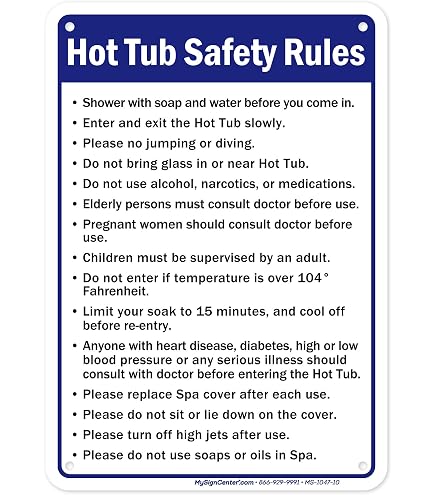 Spa Rules Sign – Durable 10x14 Inch HDPE Pool Sign, Made In USA
