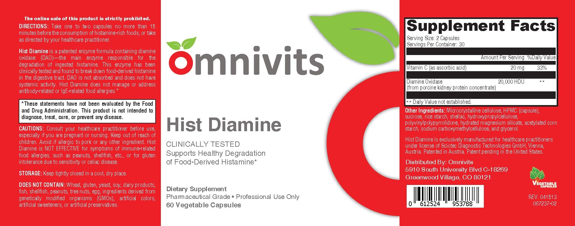 Omnivits Hist Diamine Histamine Blocker Diamine Oxidase Enzyme