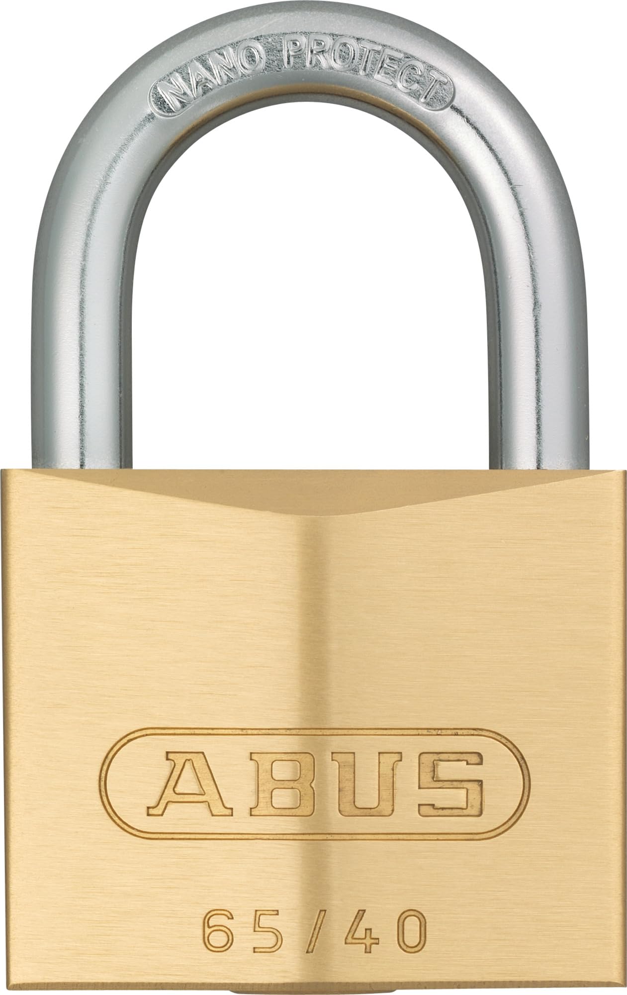 ABUS Brass Padlock 65/40 with Lock Body Made of Solid Brass, for Garage, School, Gym - Hardened Steel Shackle - keyed - ABUS Security Level 5 - Brass — image 1