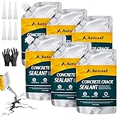 Concrete Crack Filler, Cement Crack Filler, Self-Leveling Crack Filler Concrete Repair, Asphalt Crack Filler, Quick-Drying &ndash; No Cracking, Sealant for Repairing Driveway Cracks and Roof Leaks &ndash; 6 Pack