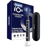 Oral-B iO6 Connected Coach, Electric Toothbrush with Travel Case, Black | Pressure sensor, brushing timer, bluetooth connecti