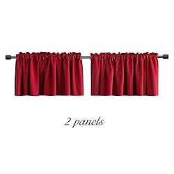 DONREN Red Christmas Valances for Windows - 2 PCS