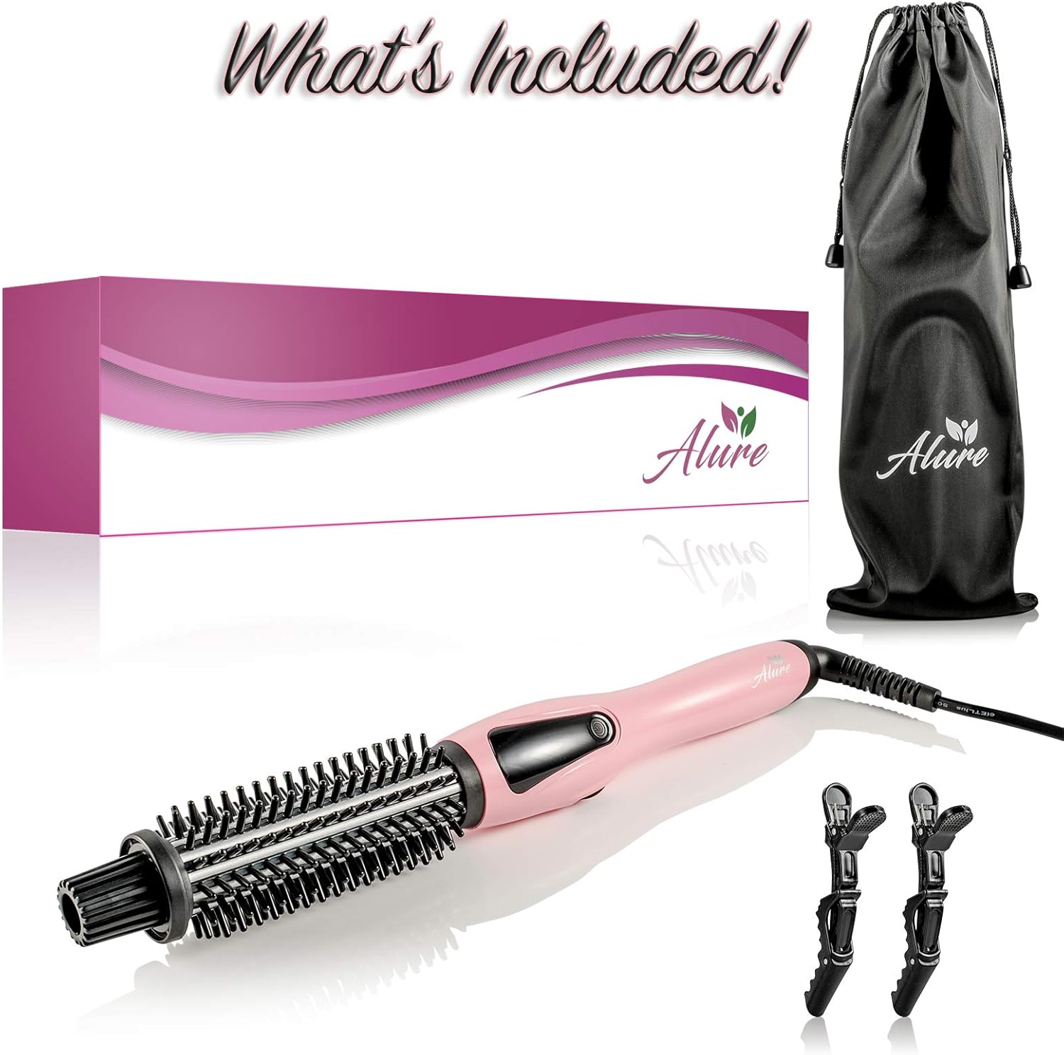 Heated Styling/Curling Iron Brush | 3-in-1 Ceramic 1 inch Ionic Hair Curler/Straightener | Anti-Scald Nylon Bristles | Free Travel Pouch | Anti-Frizz Electric Curl Wand for All Hair Types: Health & Personal Care