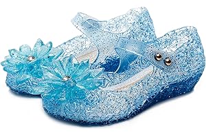TANDEFLY Flats Mary Jane Dance Party Cosplay Shoes, Snow Queen Princess Sandals for Little GirlsToddler, Birthday, Christmas