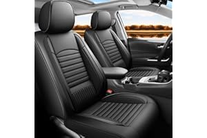 Kaomim Car seat Covers Compatible with Toyota RAV4 2019-2024 2025 LE XLE XLE Premium Limited Automotive Cushion Protector Replacement,Compatible with Airbag. Waterproof Faux Leather(Full Set, Black)
