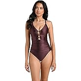 La Blanca Women's Underwire Lace Up One Piece Swimsuit