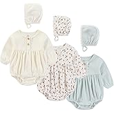 Ecojoy Newborn Baby Girl Bodysuit Suit Baby Clothes Short Sleeve 3 Outfit Bundle Mix Match