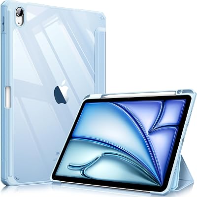 FINTIE Hybrid Case for iPad Air 11 M4/M3/M2 2026-2024 Blue with Pencil Holder