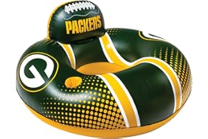 BIGMOUTH INC BigMouth Green Bay Packers 42” Inflatable Pool Floats Officially Licensed NFL Fan Gear Merchandise Back Support Inner Tube for Adults and Teens