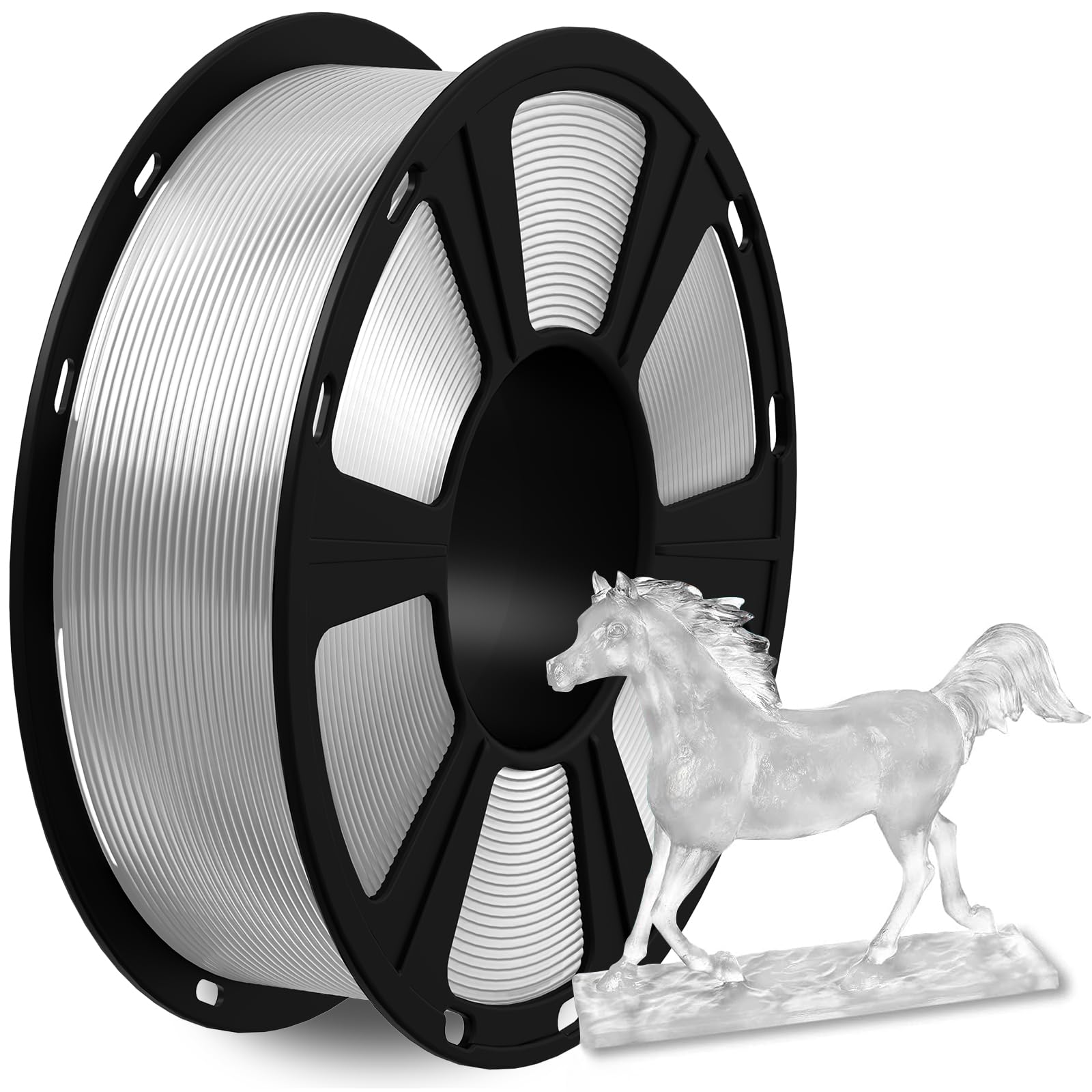 PETG Filament,3D Printer Filament,GIANTARM PETG Filament 1.75mm,Dimensional Accuracy +/- 0.02mm, 1kg,Transparent