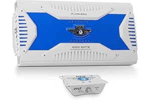 Pyle Hydra Marine Amplifier - Upgraded Elite Series 3000 Watt 8 Channel Bridgeable Amp Tri-Mode Configurable, Waterproof, MOS