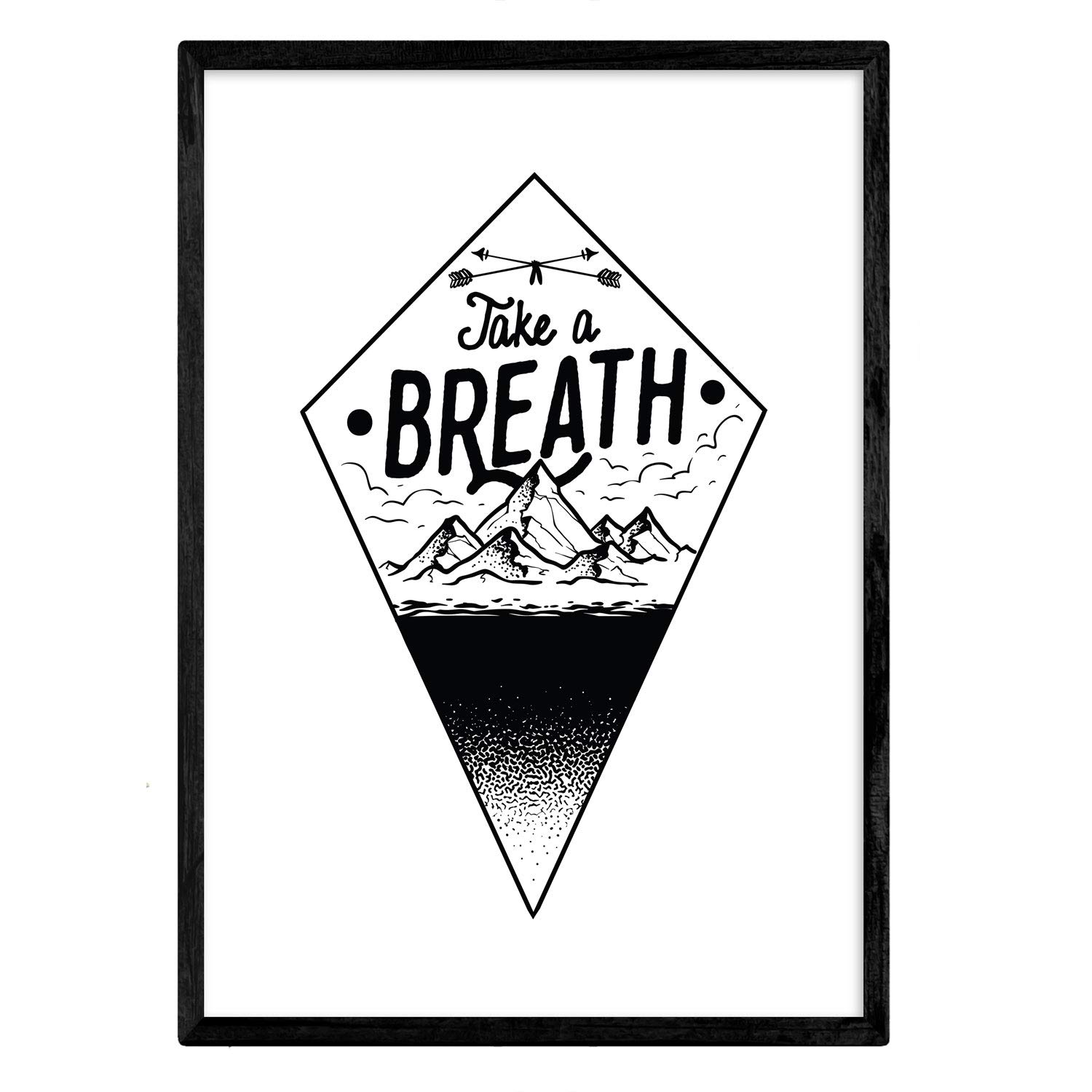 Nacnic Poster Breathe. Design decorative sheet. A4 size