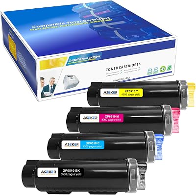 ASEKER 4 Color Toner Cartridge 6510/6515 for Xerox WorkCentre 6515 6510