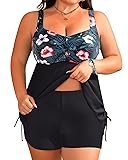 Aqua Eve Women Plus Size Tankini Swimsuit Two Piece