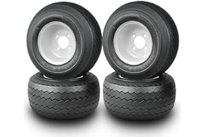 TRIPOWER 18x8.50-8 Golf Cart Tires and Wheels - 8 inch Golf Cart Rims and Tires for Yamaha, Club Car, EZGO, DOT Approved, 4PR Tubeless, 815lbs Capacity, Set of 4