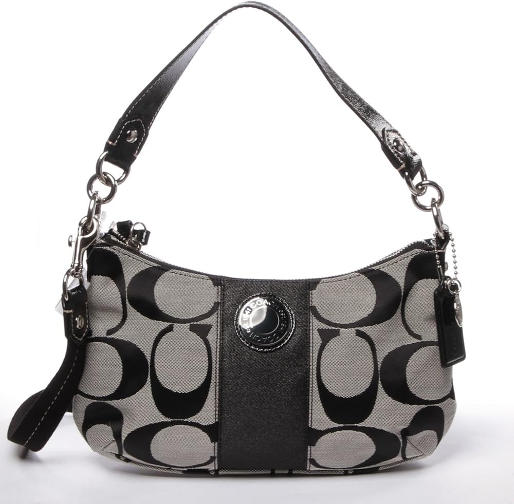 Coach Signature Stripe Demi Crossbody Handbag Bag Purse 19218 Black White: Handbags: Amazon.com