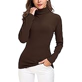 EXCHIC Women's Long Sleeve Turtleneck Sweater Slim Fitted Knitted Pullover Sweater Tops