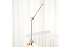 ETUCDOSE Wooden Crib Mobile Arm | Baby Crib Mobile Arm Wooden Holder | Rotatable Adjustable Anti Slip Attachment Clamp for Sturdy Mobile Hanger (Only Arm)