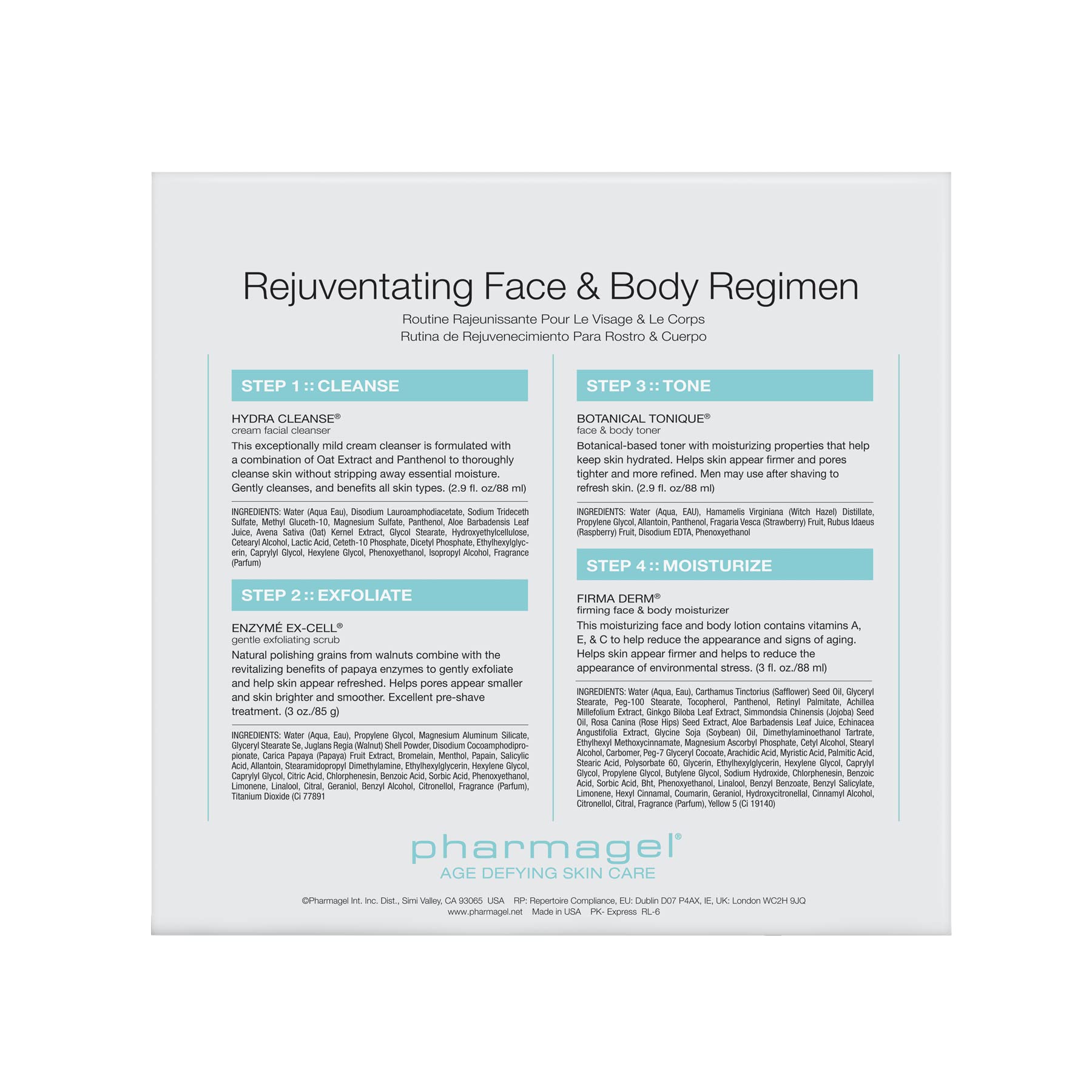 Pharmagel Rejuvenating face & body basic regimen