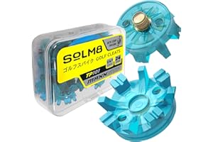 SOLM8 24 Maxx Grip Golf Shoe Spikes Replacement Metal Screw Threading Dia ¼ Inch or 6mm Easy to Install on Golf & Cricket Spike Shoes (Spanner Included)
