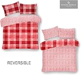 GC Gaveno Cavalia Soft & Cozy Check Double Quilt Cover Denim Red view 2
