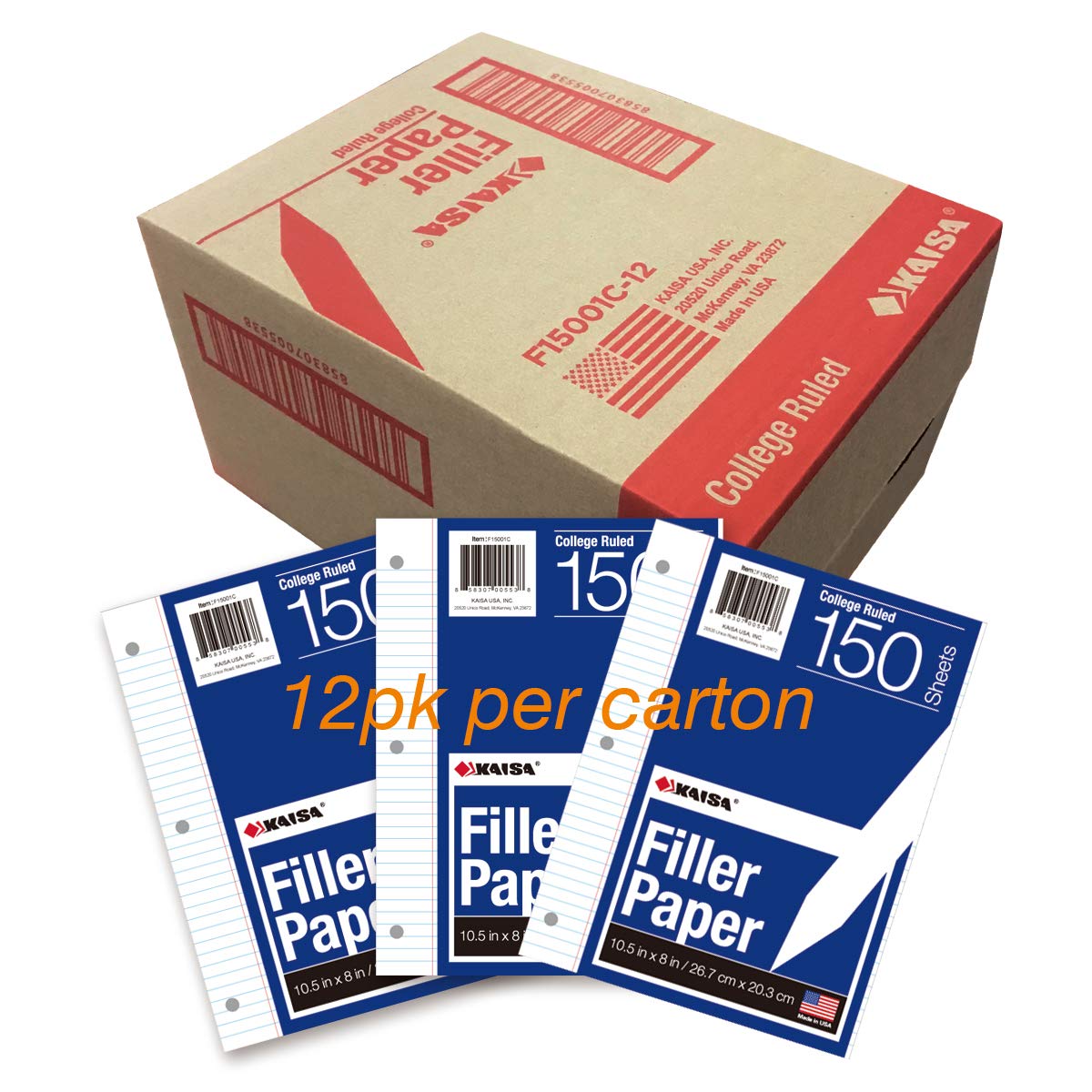 Kaisa Filler Paper Notebook Paper, College Ruled
