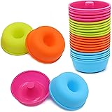 24Pcs Silicone Donut Pans for Baking To encounter Nonstick Round Doughnut Muffin - Cupcake Molds 2.5 ounces Bagel Pan Dishwas