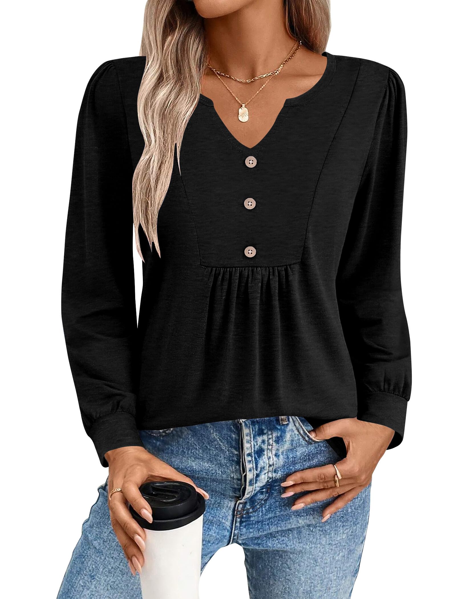 Zeagoo Plus Size Tops for Women Long Sleeve Dressy