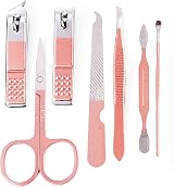Jiaweixiang 7pcs Manicure Pedicure Set Rose Gold Stainless Steel Case view 2