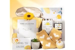 ITHMAHCO Sunshine Gifts, 10 Pcs Sunflower Gifts For Women, Get Well Soon Gifts For Women, Care Package For Women,Self Care Gifts For Women,Thinking Of You Gifts For Women,Get Well Soon Gift Basket,Care Package