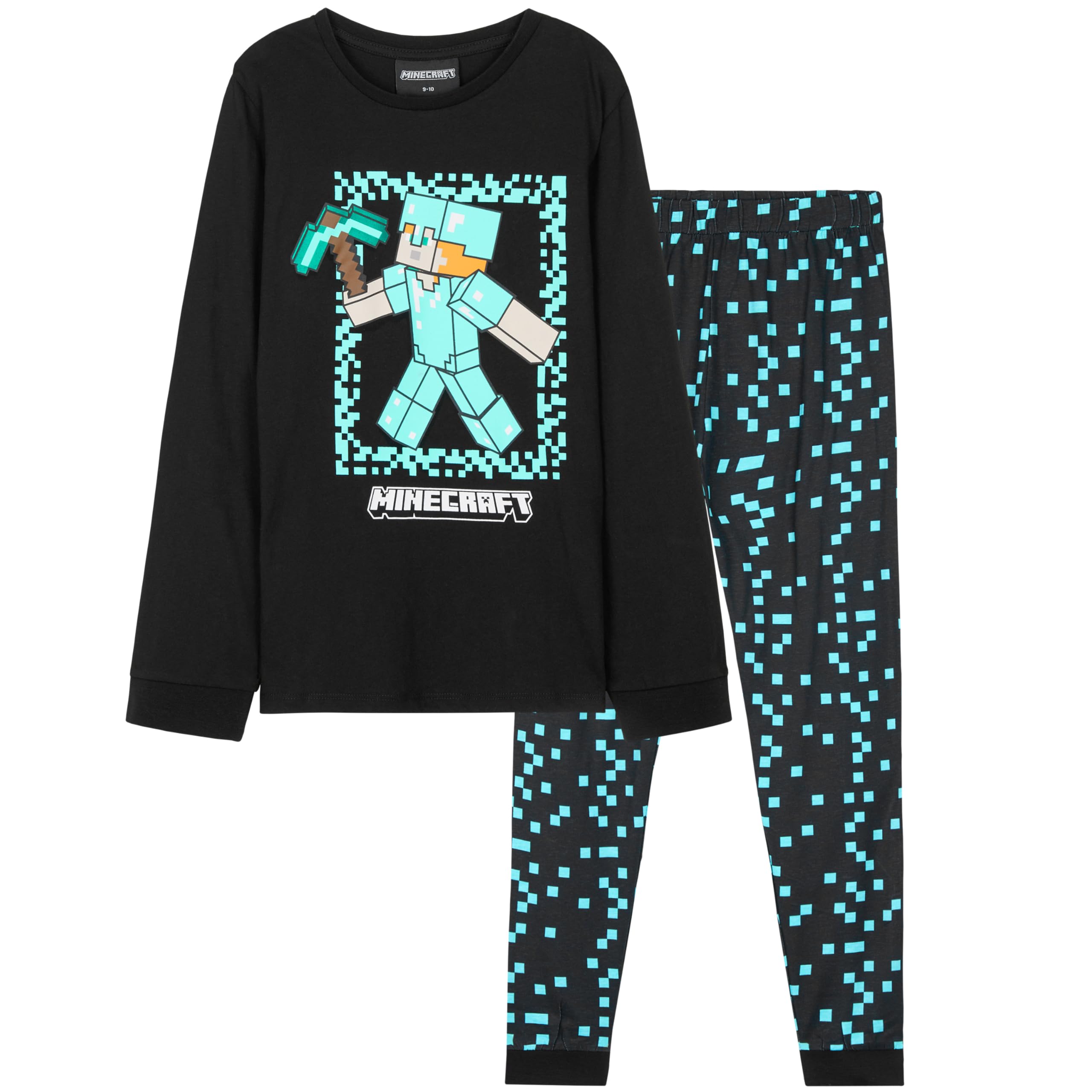 Minecraft 2-Pc Boys Pajama Set with Long Sleeve Cotton T Shirt & PJ ...