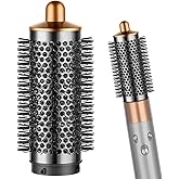 PUREGUST Round Brush Attachment for Dyson Air wrap Oval Round Volumizing Brush for Dyson Airwrap Accessories, Gold