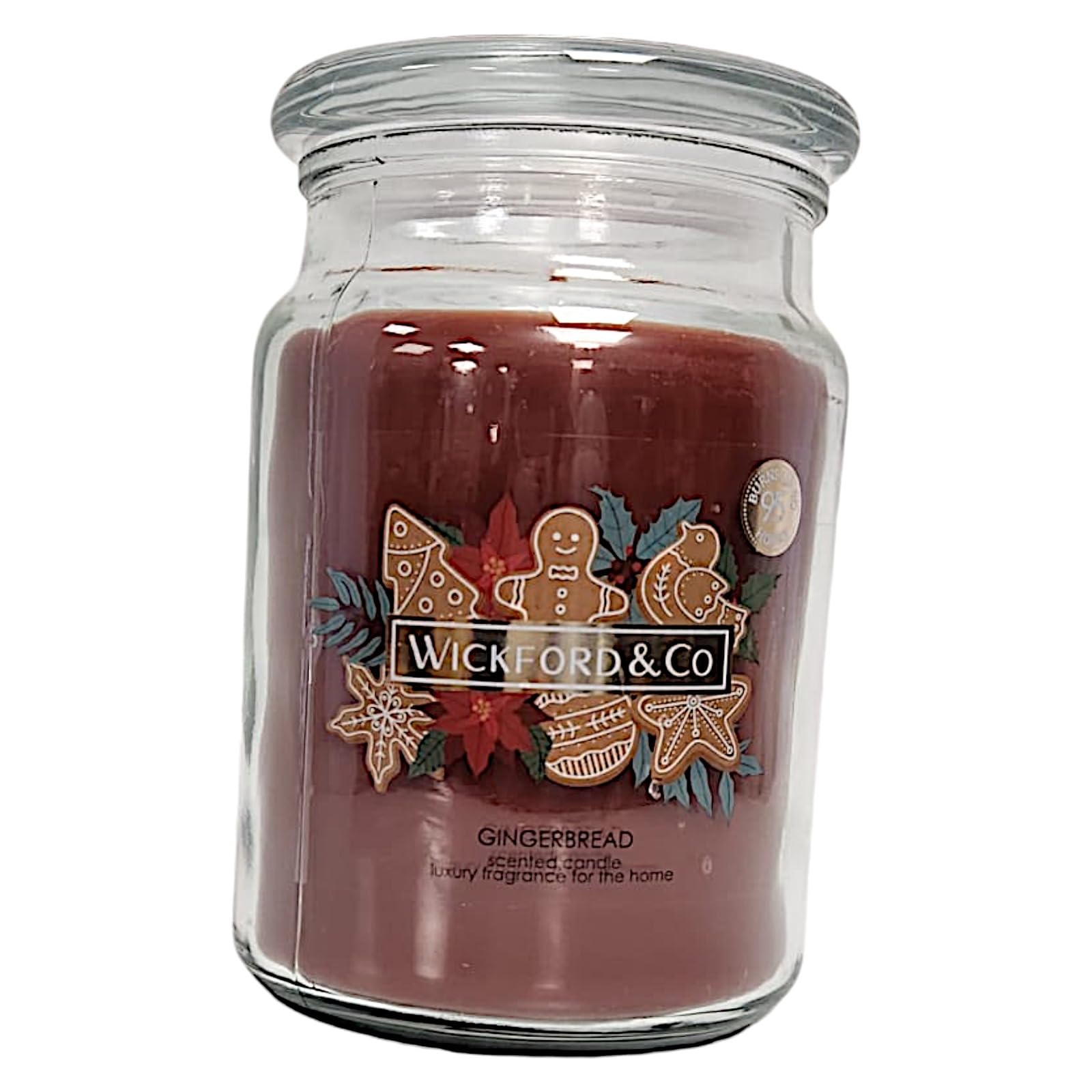 Wickford & Co Scented Candle Collection 5 Different Luxury Fragrances with 95 Hour Burn Time18 Oz Glass Jar with Lid (One Size, Gingerbread)