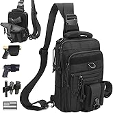 DegeTMVe Dual Pistol Holster Chest Bag Concealed Carry Sling Crossbody Tactical Gun Convertible Backpack Shooting Hunting