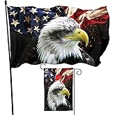 Lyiukz Vintage American Eagle Flag 3x5 FT Double Sided Print Patriotism USA Flag and Garden Flags 12x18 Inch 4th July Independence Day Durable Outdoor Indoor Decor