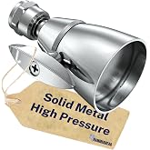 HammerHead Metal High Pressure Shower Heads 2 Inch Flow Boosting Showerhead | 2.5 GPM Pressure Boosting Shower Head, Adjustable Spray Pattern, Fixed Universal Replacement, Chrome