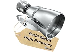 HammerHead Showers® Solid Metal 2 Inch High Pressure Shower Heads - CHROME – 2.5 GPM Shower Heads High Pressure - High Flow Shower Head with ADJUSTABLE SPRAY PATTERN - Fixed Shower Head
