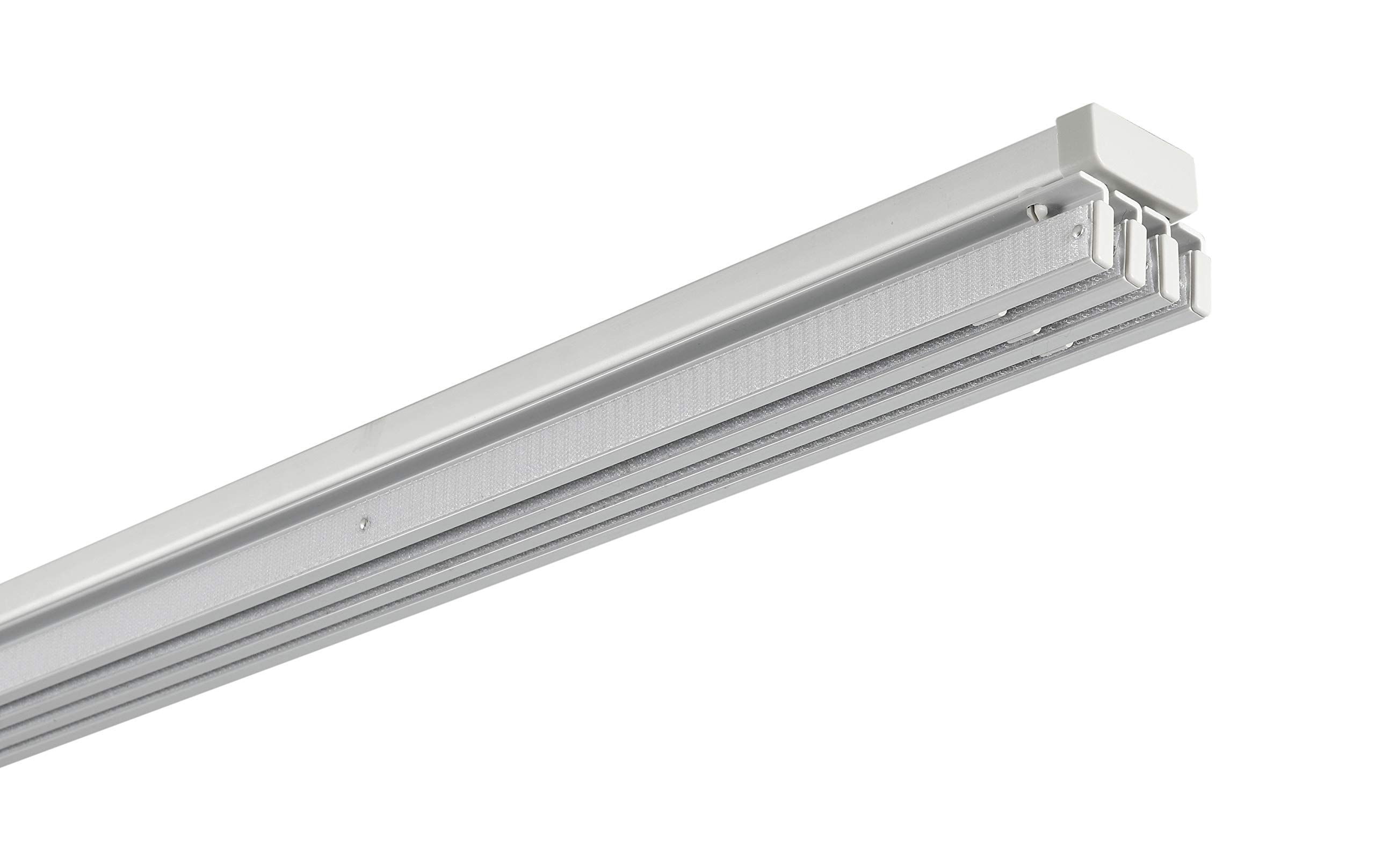 Gardinia Panel Curtain Rails Emia Complete Set, 2-Track Rail With Accessories, Extendable, 140-225 cm, Aluminium, 23-4000