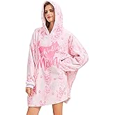 Huglanket French Bulldog Gifts for Women, French Bulldog Mom Wearable Hooded Blanket, One Size, White